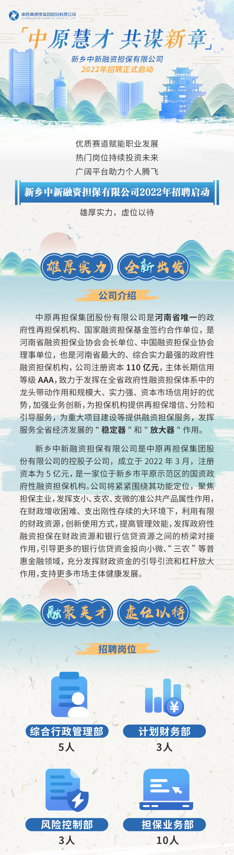 新乡中新融资担保有限公司2022年公开招聘